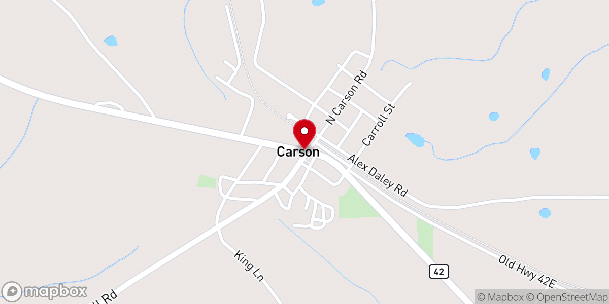 Map showing location of Hollisday Creek Baptist Church