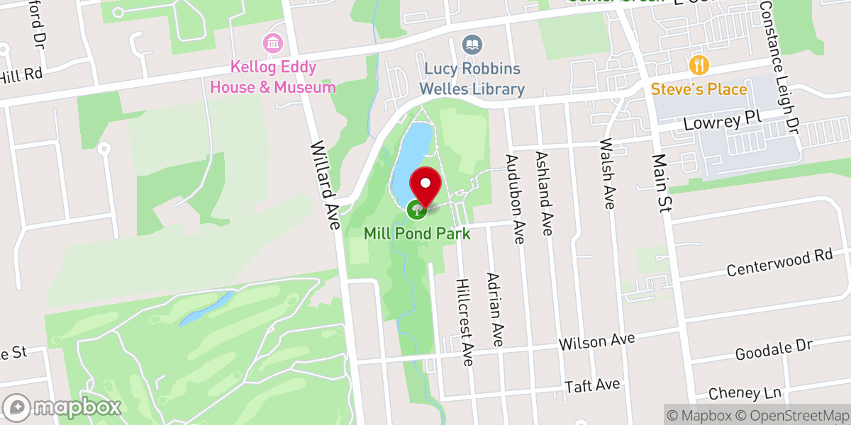 Map showing location of Mill Pond Park
