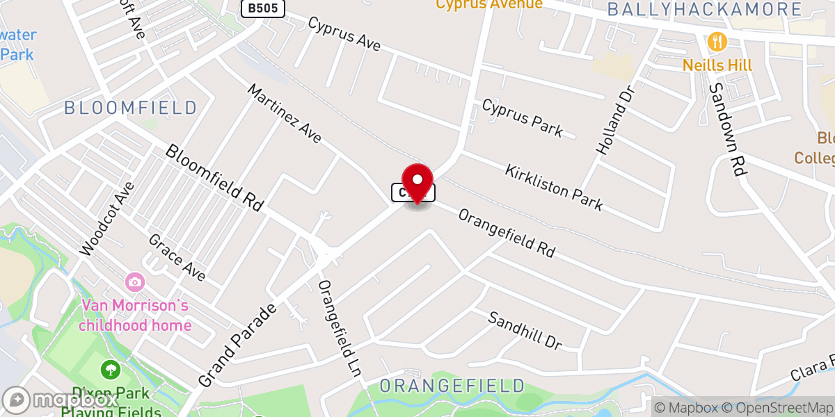 Map showing location of Exchange Church Belfast