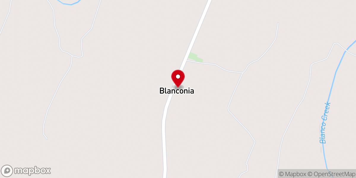 Map showing location of St. Catherine Catholic Church of Blanconia