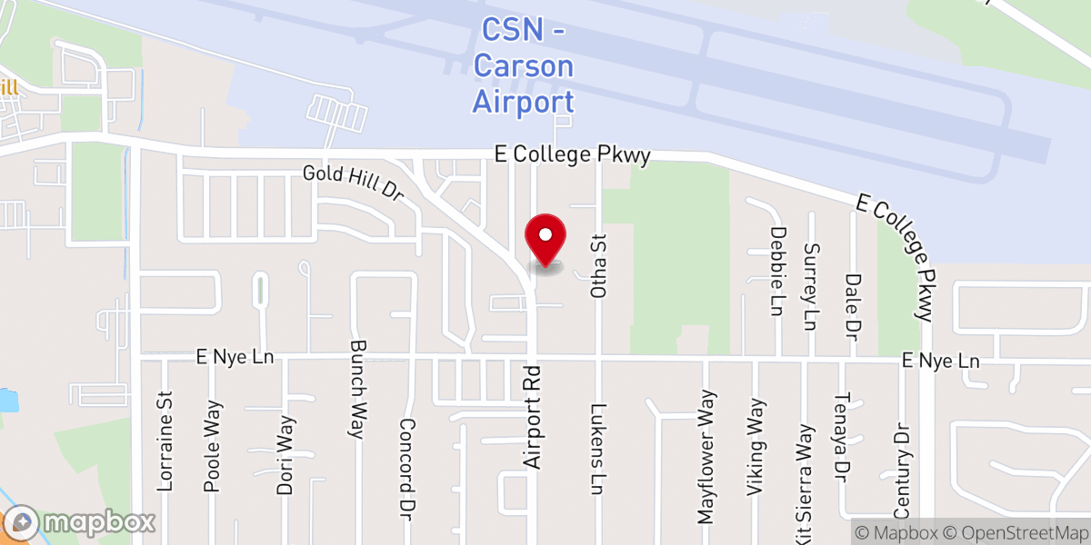 Map showing location of Airport Road Church of Christ