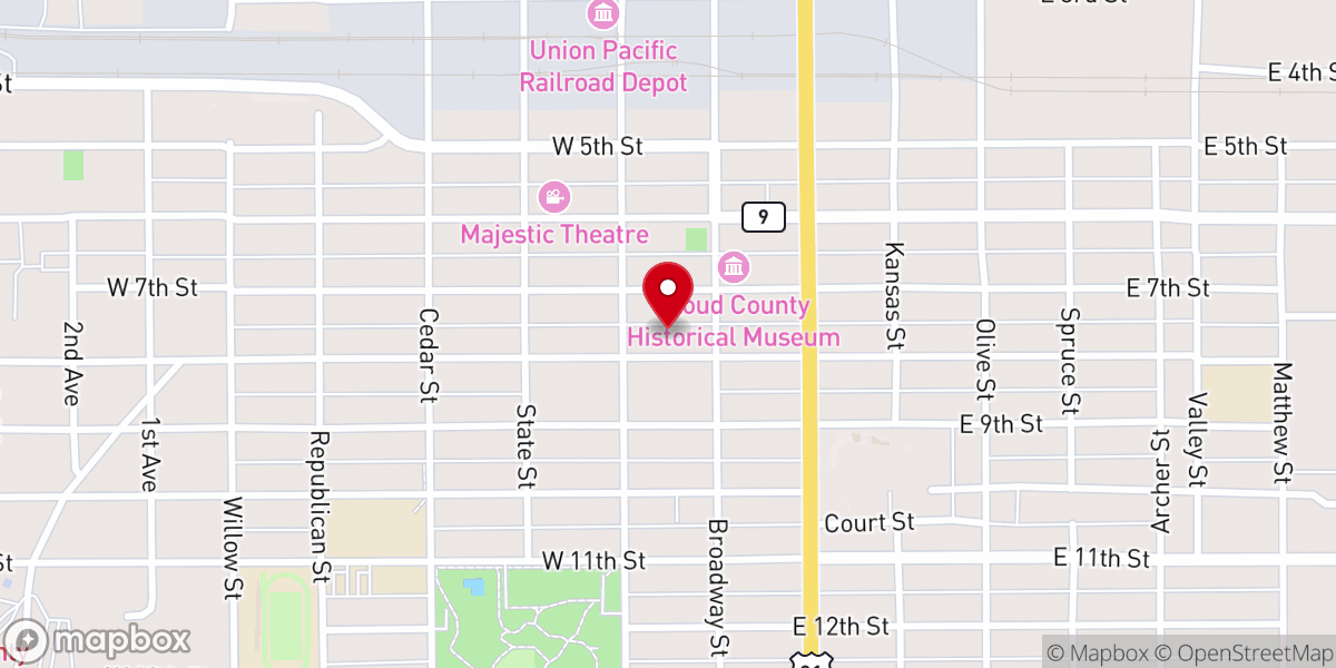 Map showing location of Zion Lutheran Church