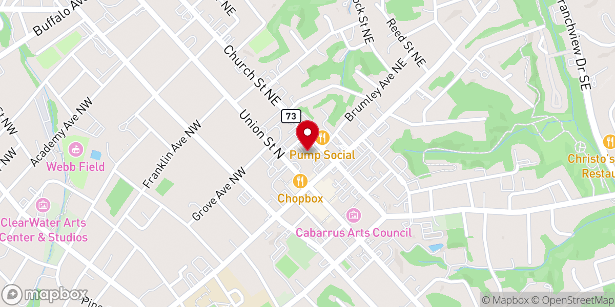 Map showing location of Central United Methodist Church