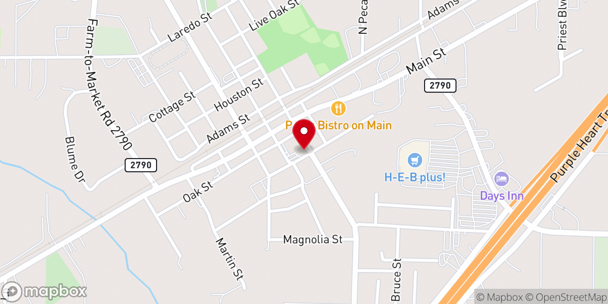 Map showing location of Lytle Methodist Church