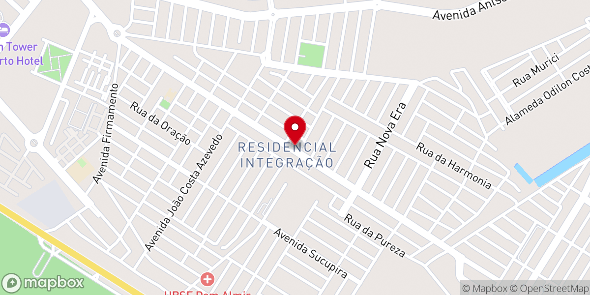 Map showing location of ADECEU - Assembleia de Deus CIMADSETA em Uberlândia - Campo Dom Almir