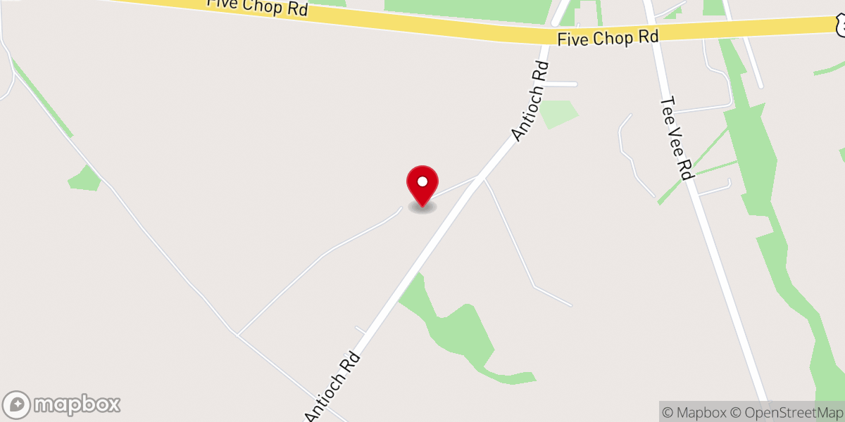 Map showing location of Oak Grove Church