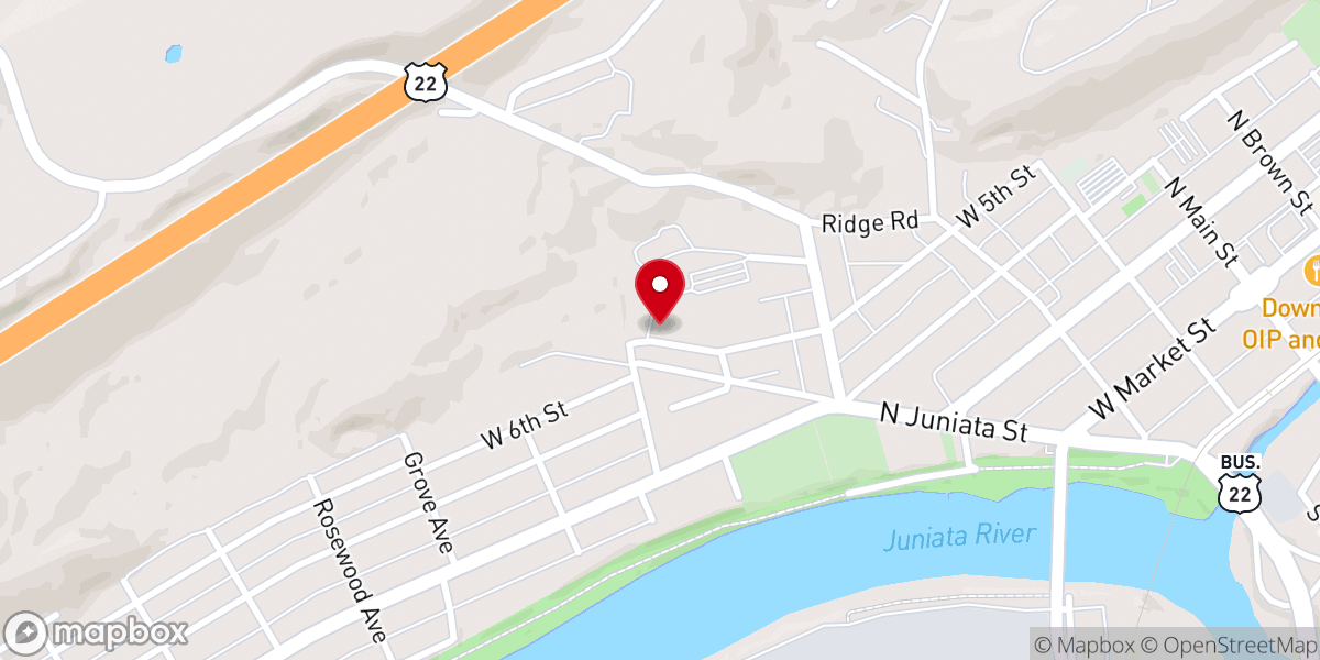 Map showing location of Evangel Baptist Church