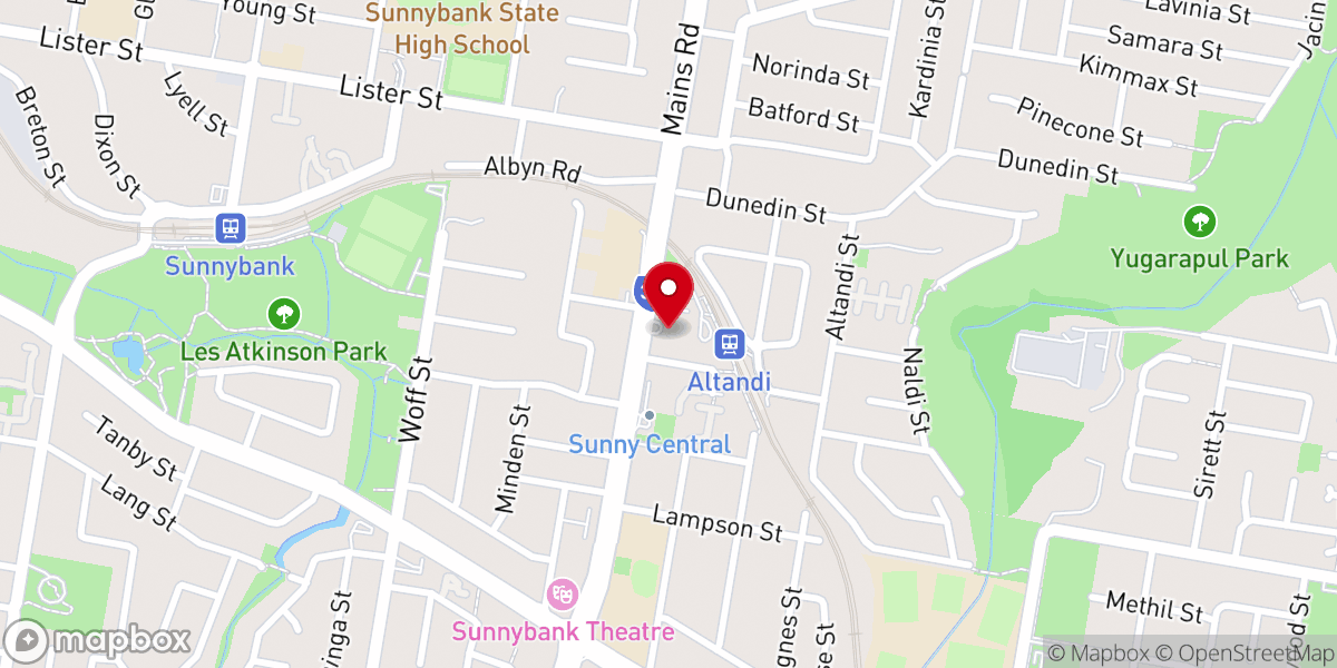 Map showing location of Our Lady of Lourdes Catholic Church Sunnybank