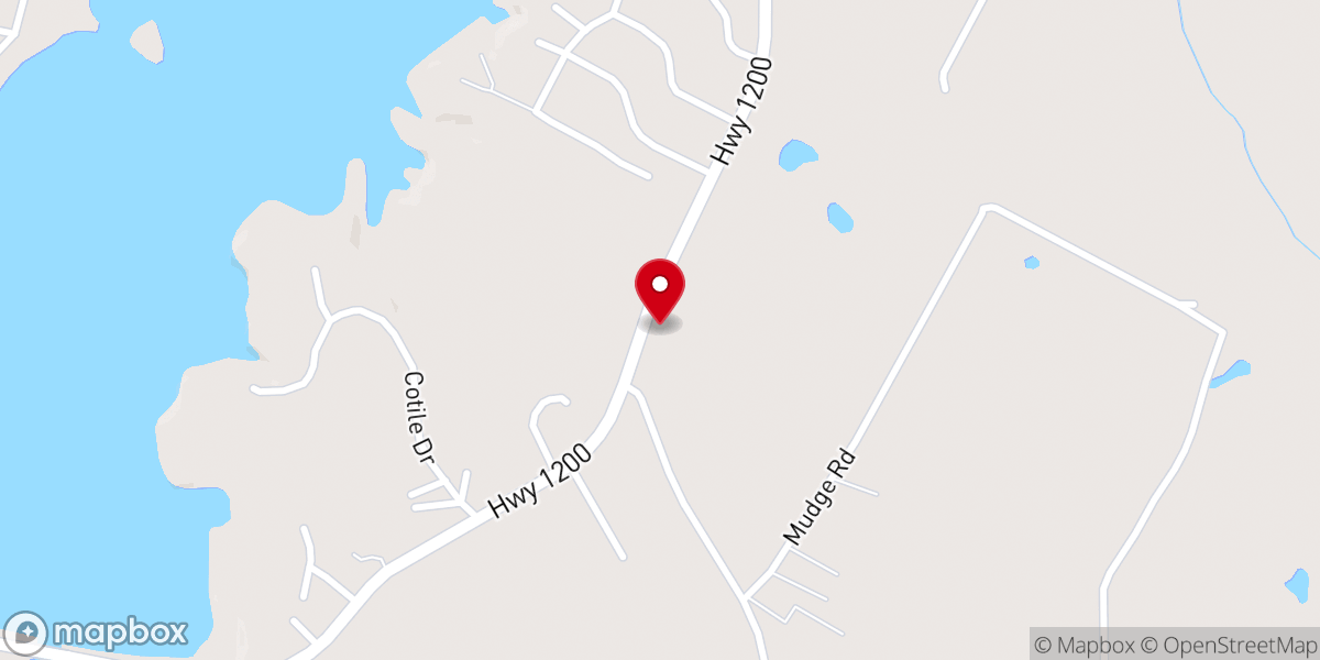 Map showing location of Cotile Baptist Church