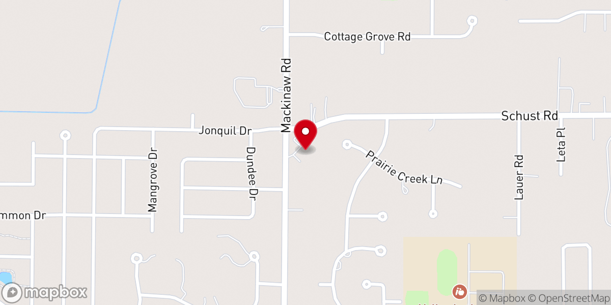 Map showing location of Gloria Dei Lutheran Church