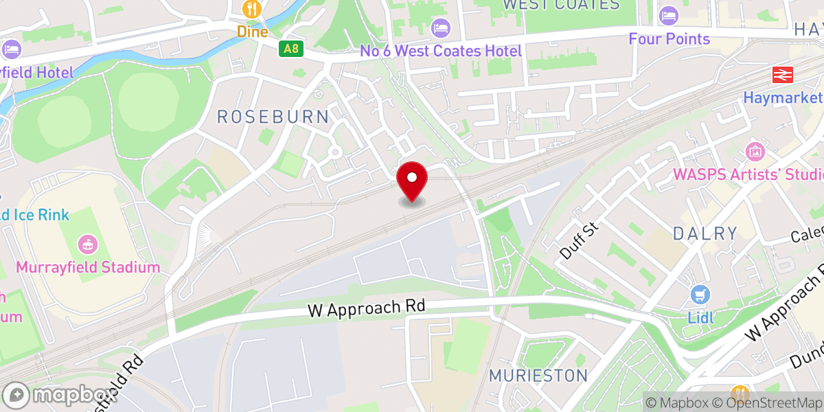 Map showing location of RCCG Living Springs Edinburgh