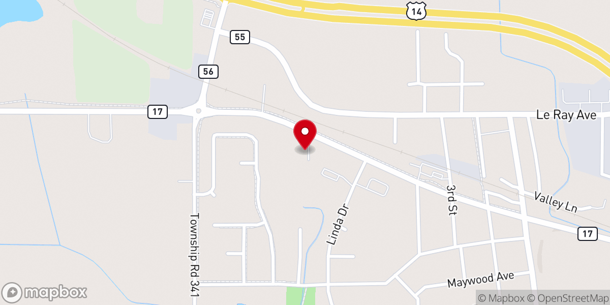 Map showing location of Eagle Lake Lutheran Church (ELS)