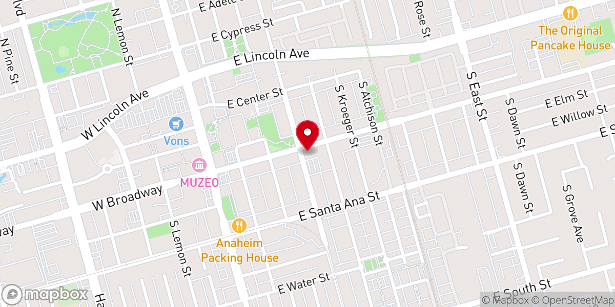 Map showing location of Chinese Baptist Church of Orange County
