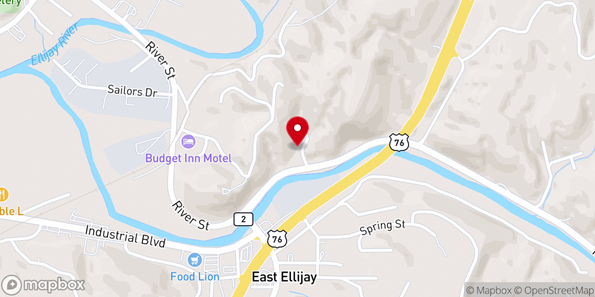 Map showing location of Oak Hill Independent Church