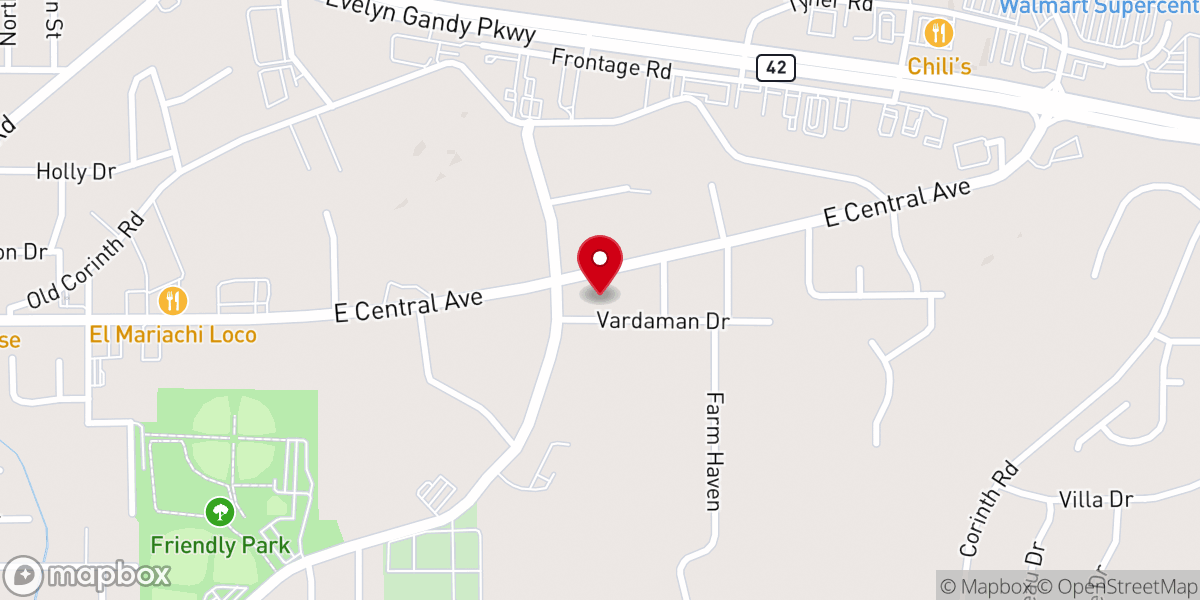 Map showing location of Petal Spiritual Life Center