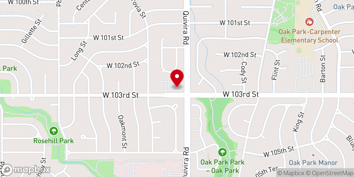 Map showing location of KC Church of Christ