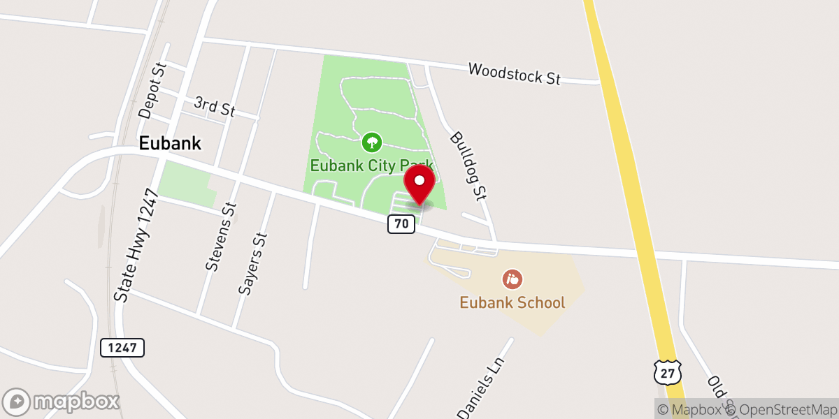 Map showing location of Eubank Park