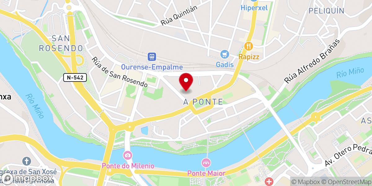 Map showing location of Iglesia de Santiago das Caldas