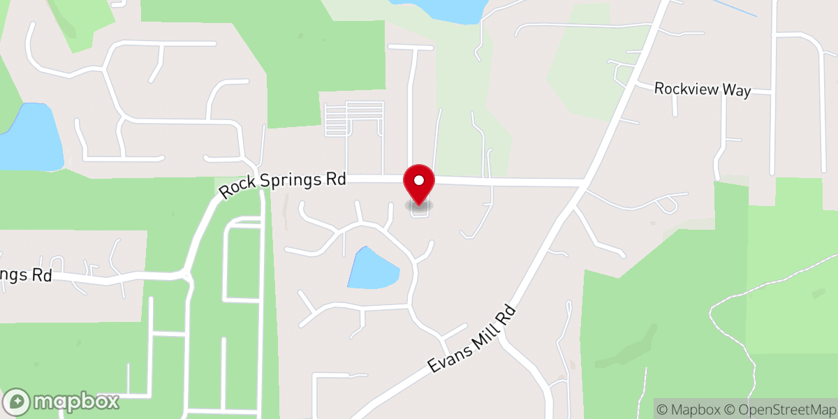Map showing location of Church of Christ at Rock Springs Road