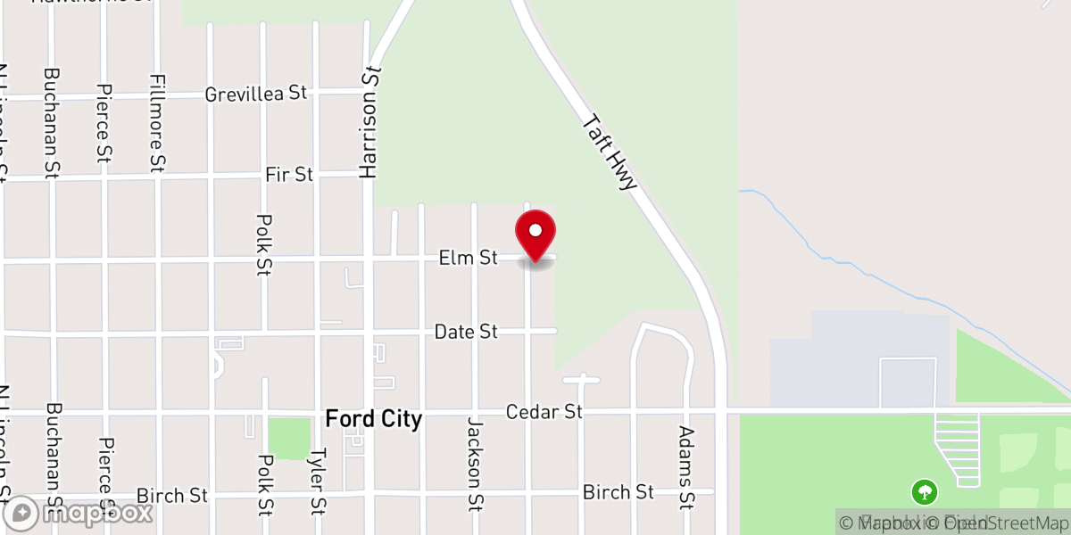 Map showing location of Ford City Church of Christ