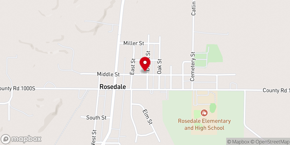 Map showing location of Rosedale Baptist Church