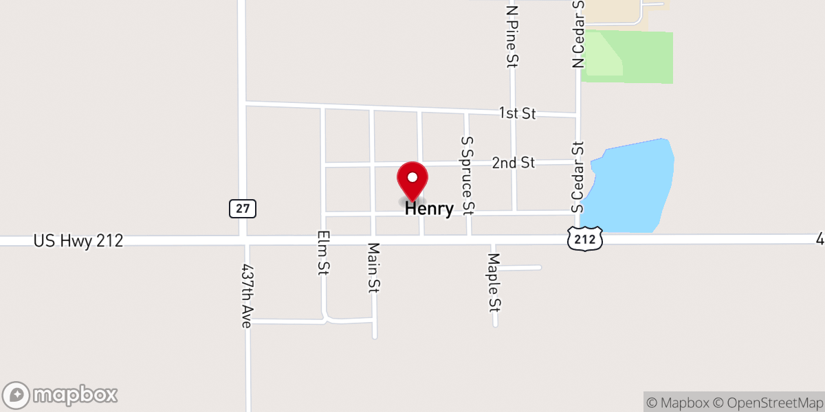 Map showing location of Henry United Methodist Church