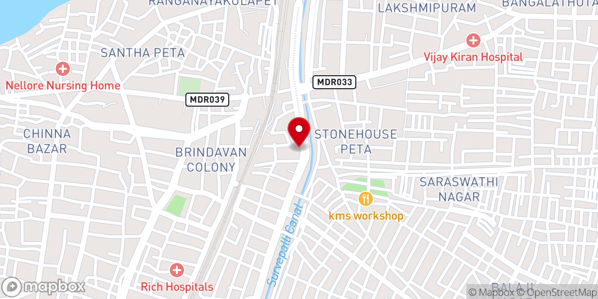 Map showing location of The Nellore Pentecostal Mission