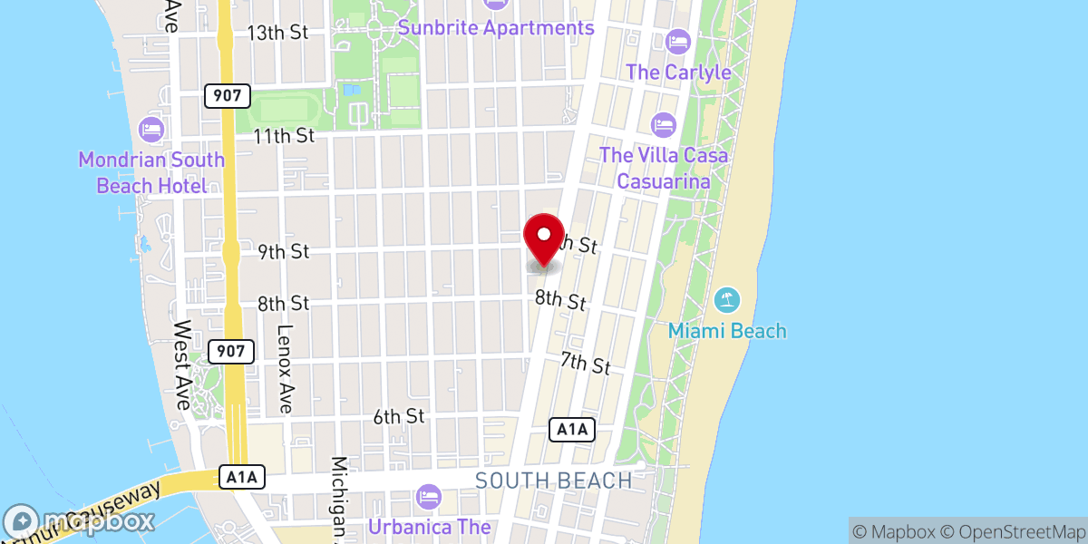 Map showing location of Chapel Tattoos Miami