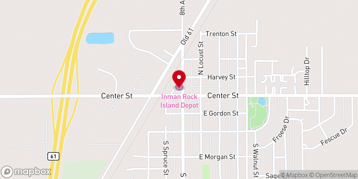 Map showing location of Inman Museum