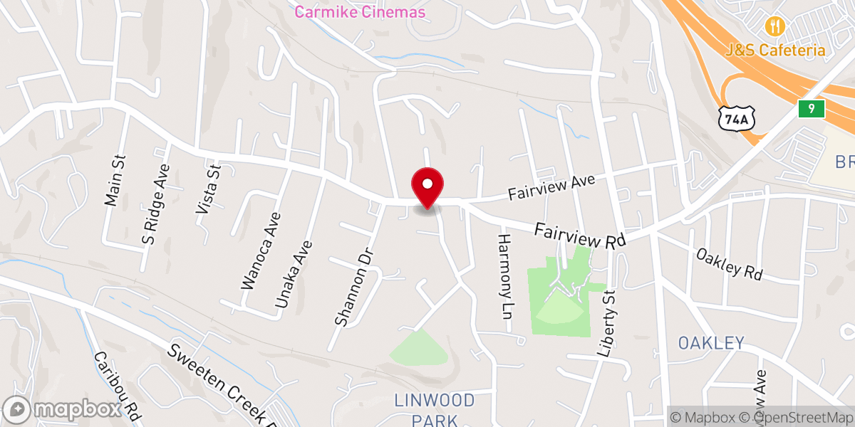 Map showing location of Oakley United Methodist Church