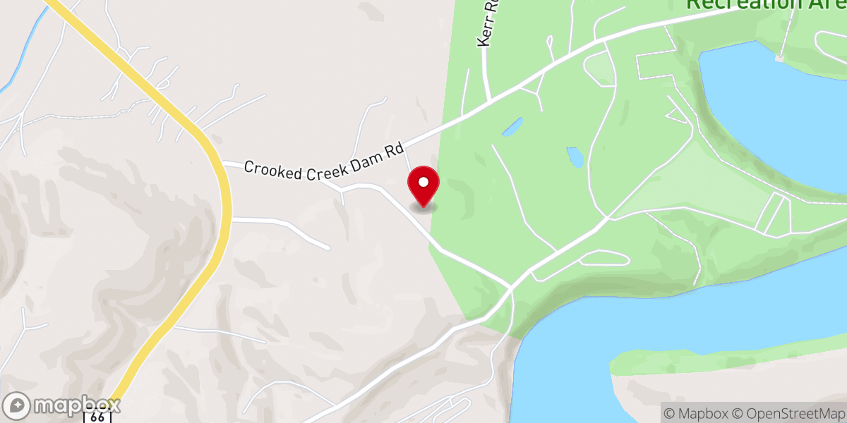 Map showing location of Crooked Creek Presbyterian Church