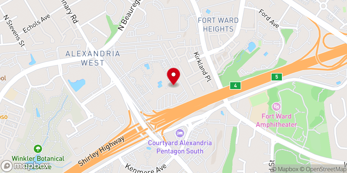 Map showing location of Ashlawn at Southern Towers