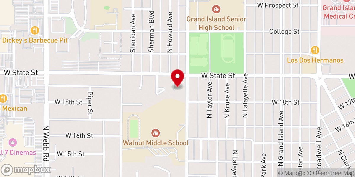 Map showing location of Immanuel Baptist Church