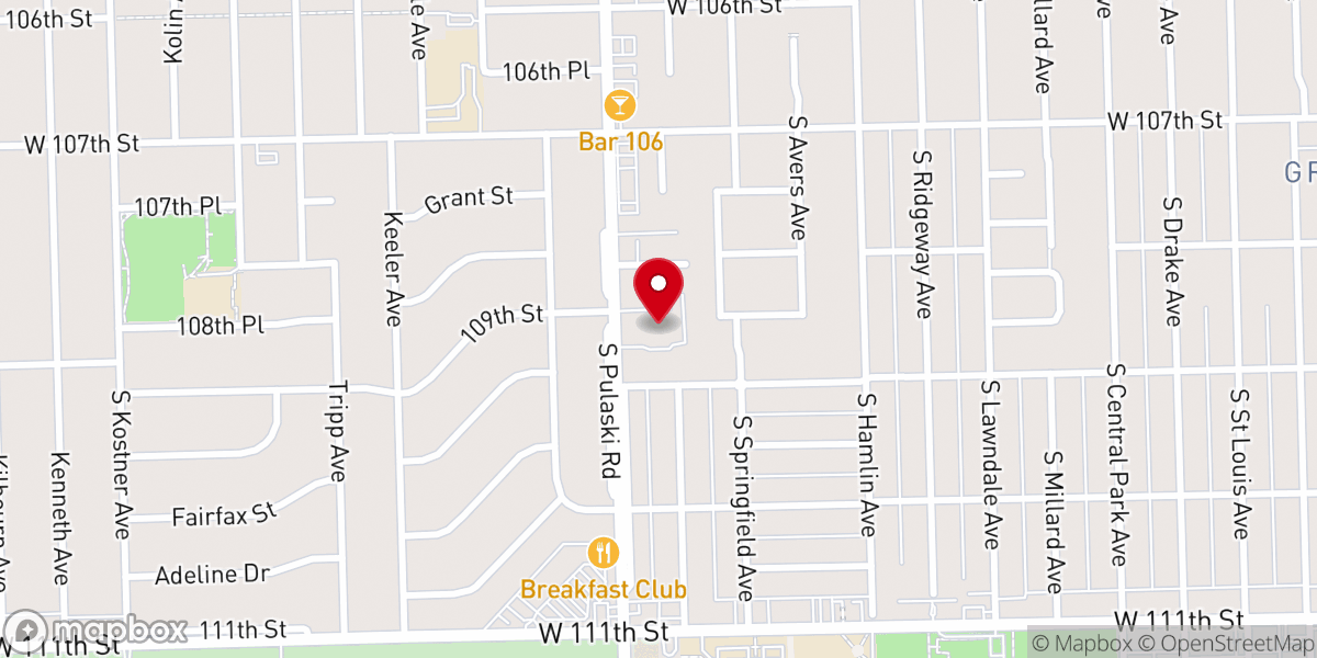 Map showing location of Elim Baptist Church