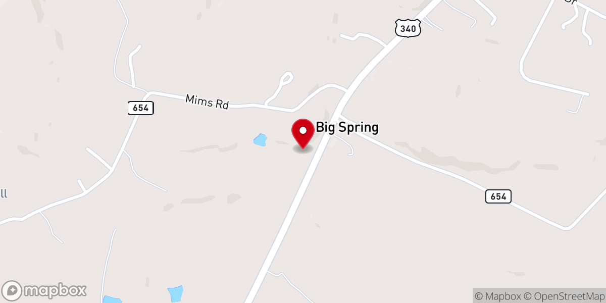Map showing location of Page Valley Baptist Church