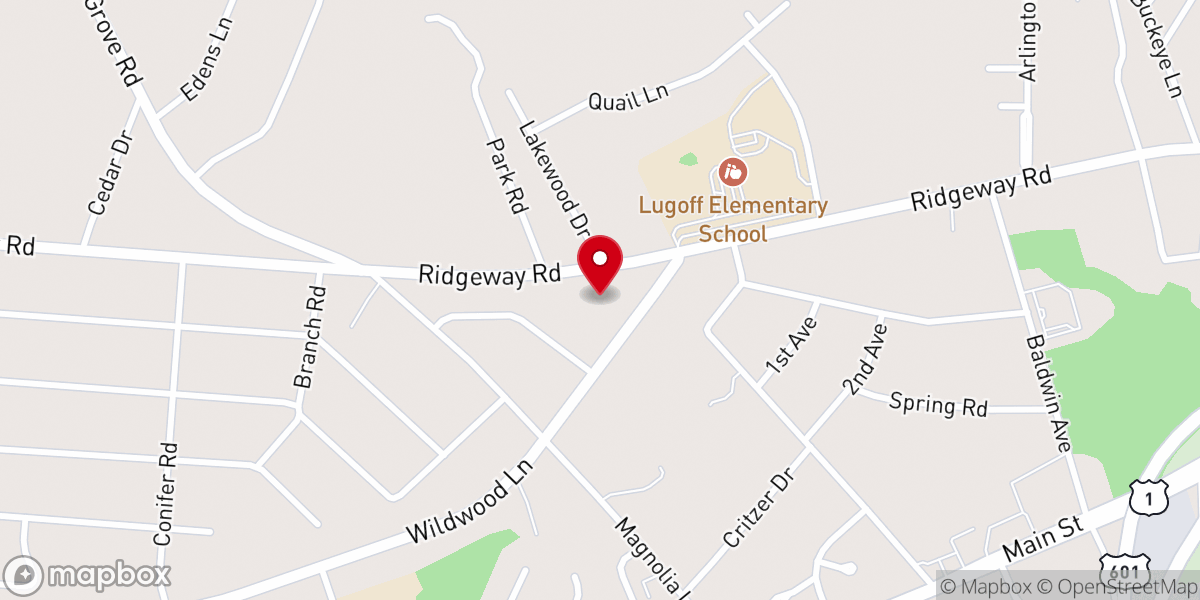 Map showing location of Faith Church of the Nazarene