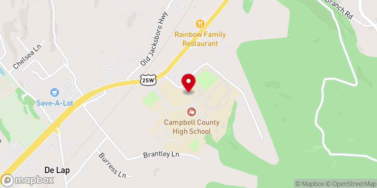 Map showing location of Campbell County Christian Learning Center