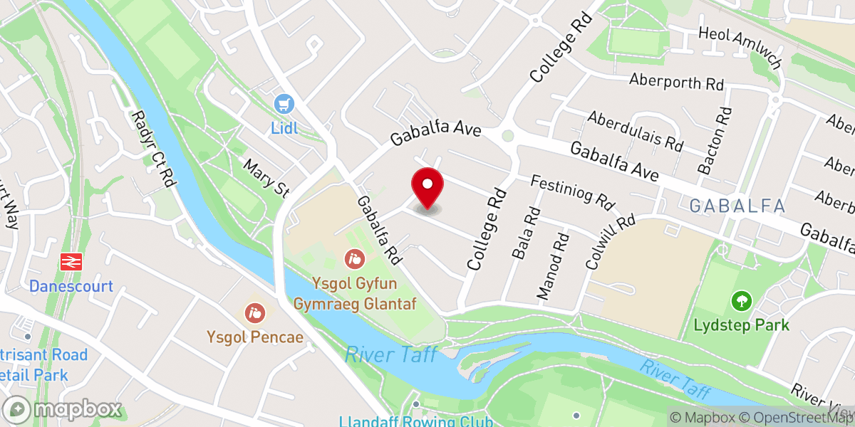 Map showing location of Llandaff North Methodist Church