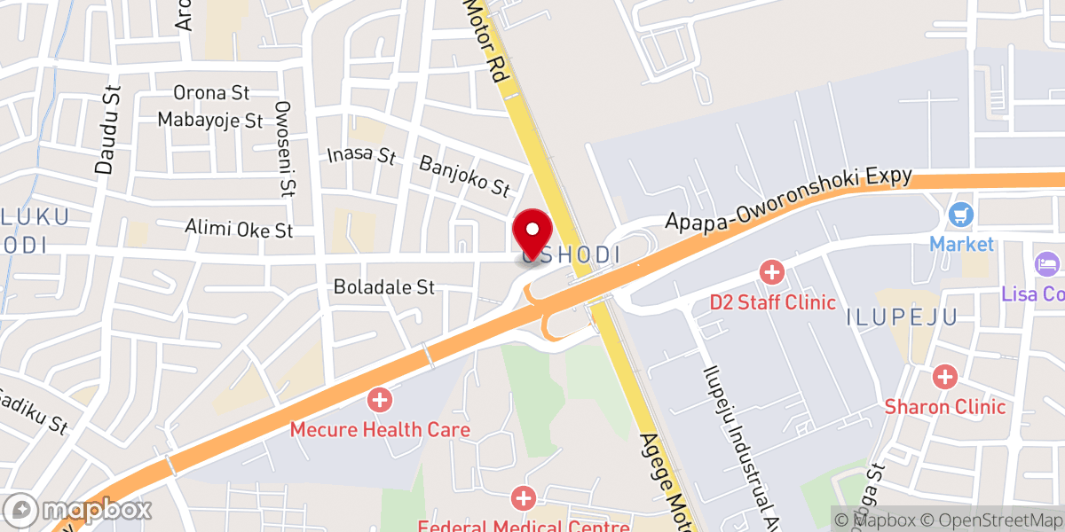 Map showing location of Methodist Church Nigeria Oshodi Plaza