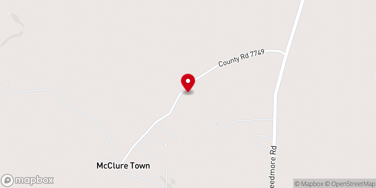 Map showing location of McClure Town Church of God in Christ