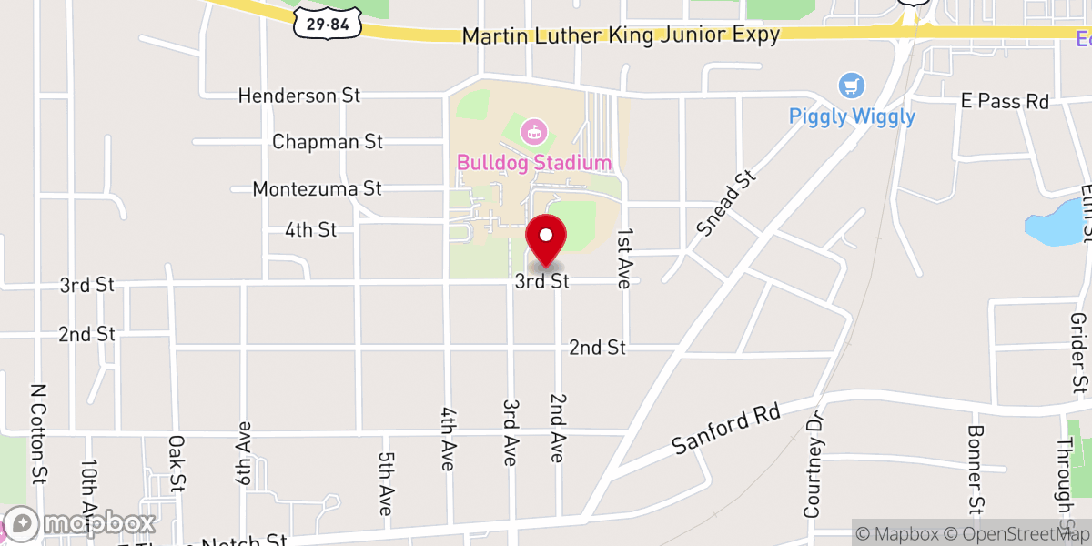 Map showing location of Union Primitive Baptist Church