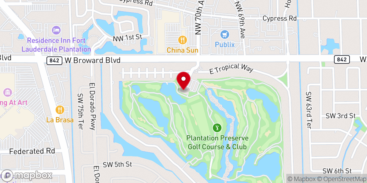Map showing location of Plantation Preserve Golf Course & Club