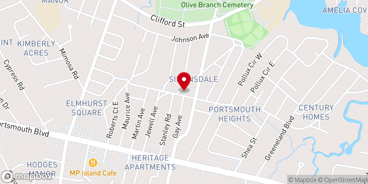Map showing location of Simonsdale Presbyterian Church