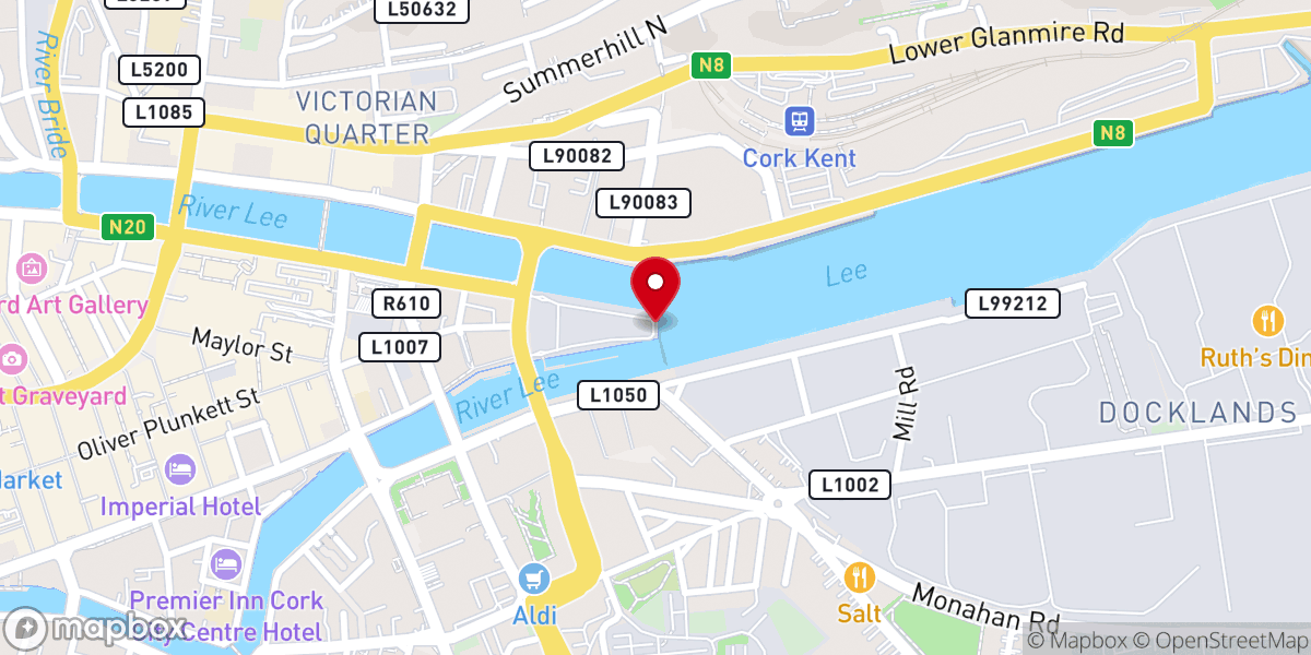 Map showing location of History of Port of Cork