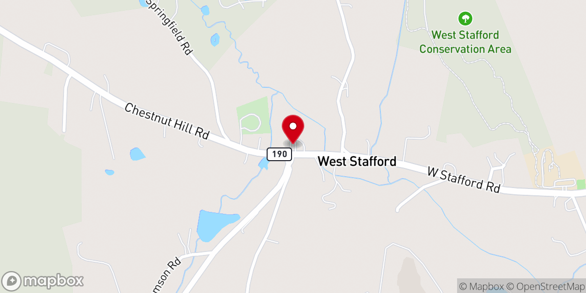Map showing location of Second Congregational Church of Stafford