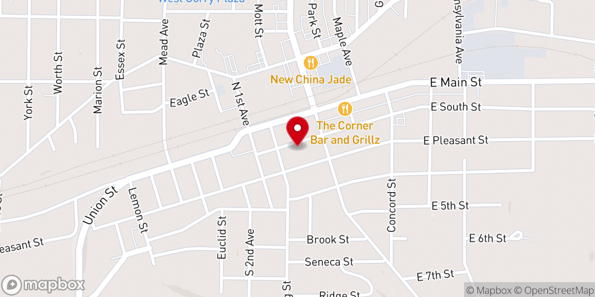 Map showing location of Corry Evening Journal