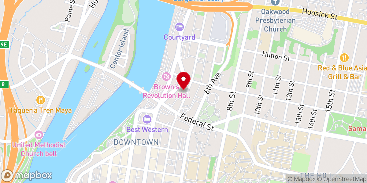 Map showing location of Bethel Baptist Church