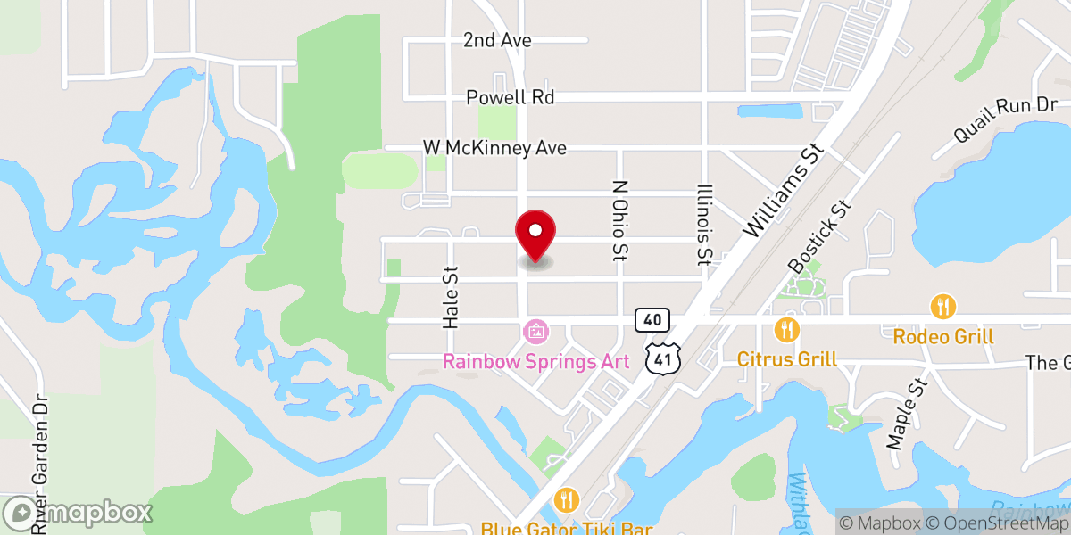 Map showing location of Sweeties' Cafe & Tea House