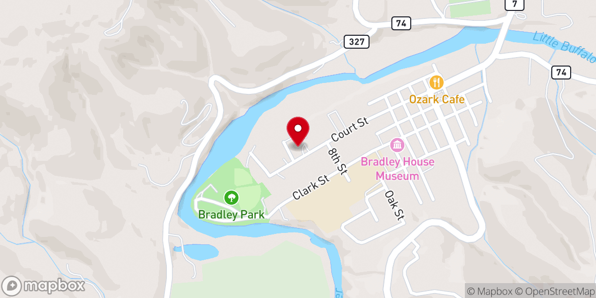 Map showing location of Newton County Christian Food Room - Food Pantry