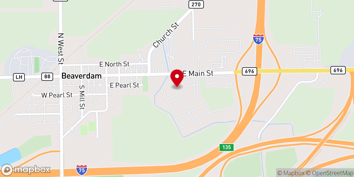 Map showing location of Flying J Travel Center
